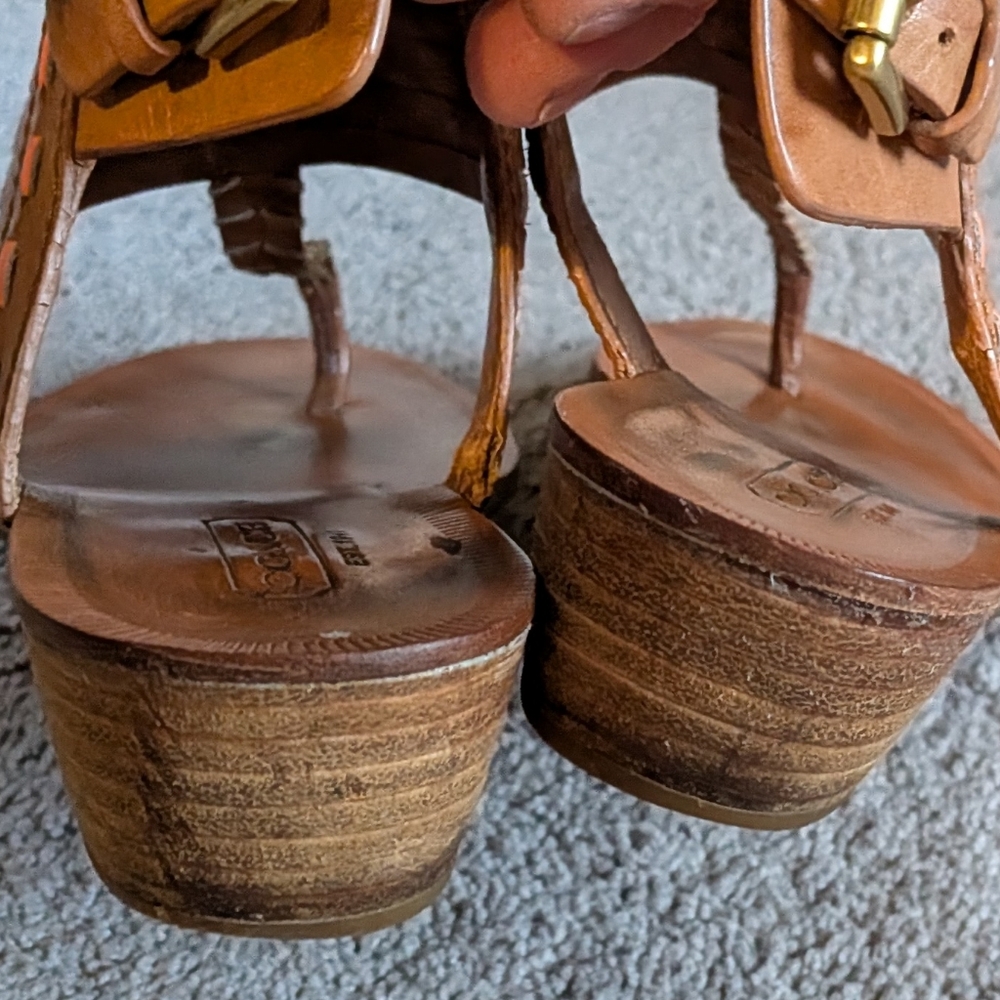 Vintage Coach Leather Sandals Sz 8 - Picture 6 of 11